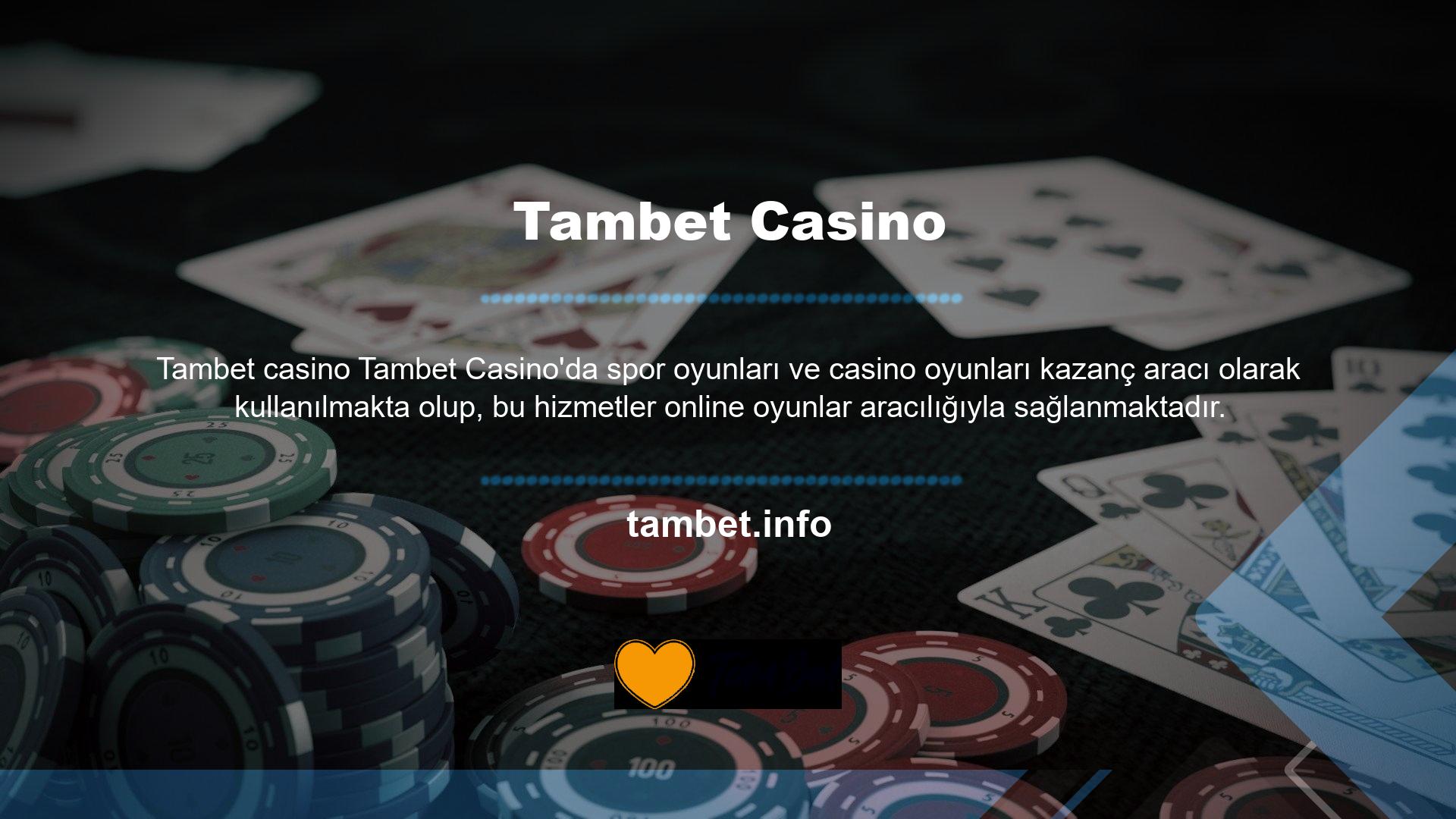Tambet Casino Sitesi aktif olarak casino pazarına girmeye hazır
