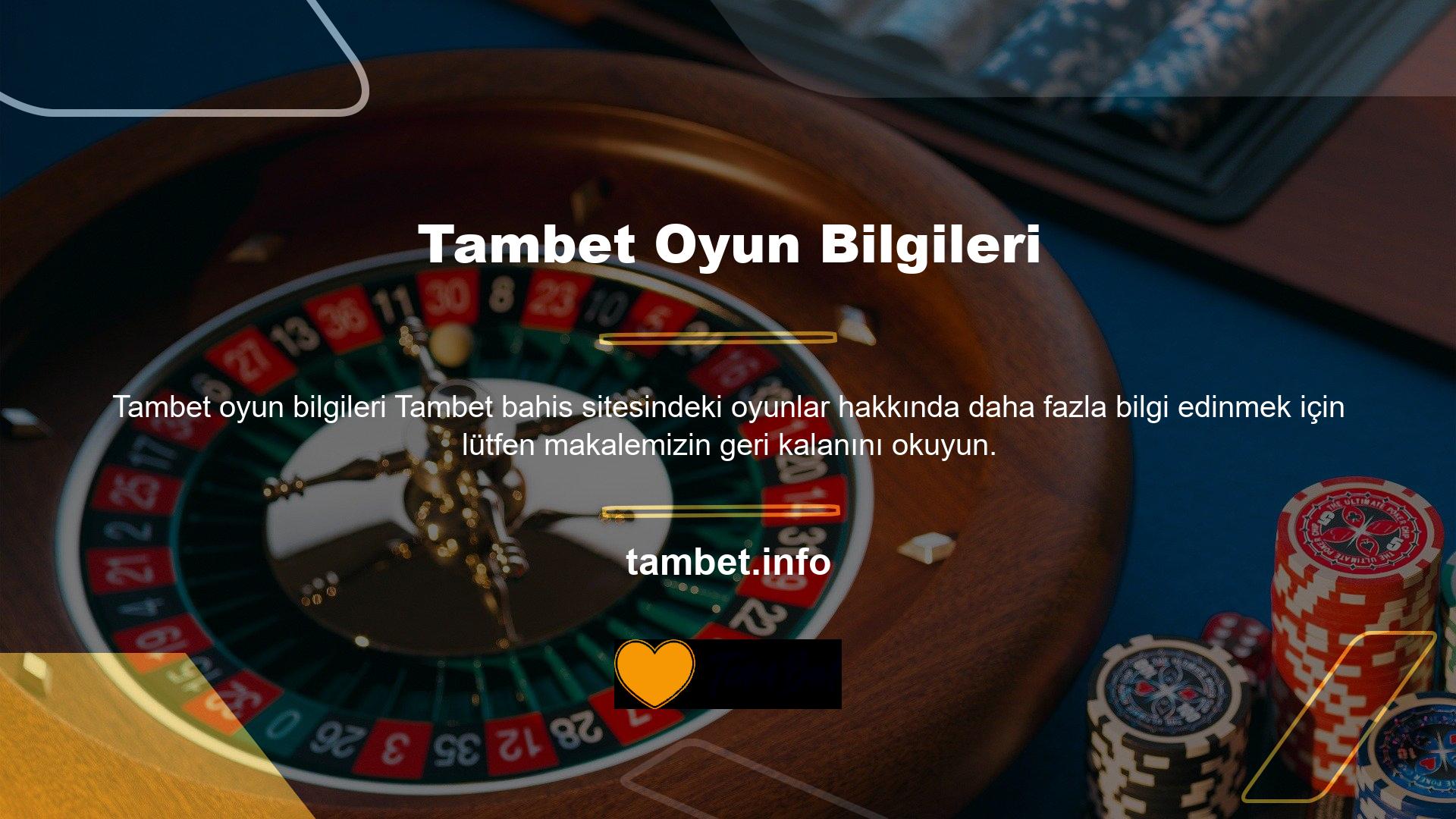 Tambet çevrimiçi bahis için en iyi yerdir